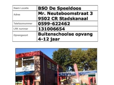BSO Stadskanaal De Speeldoos